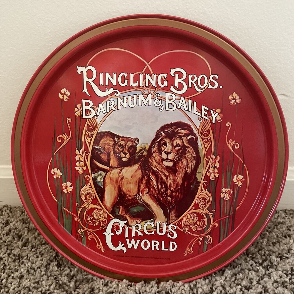 Vintage Ringling Bros. Barnum & Bailey Circus World Serving Tray 10 3/4" Rare
